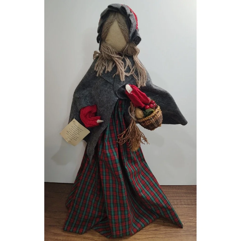 Vintage Pine Baroness Handcrafted Colonial Style Doll Seamstress Folk Art